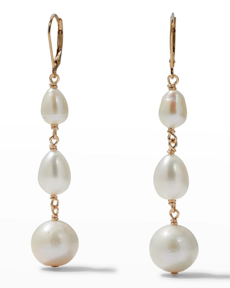 Margo Morrison Triple Pearl Lever Back Earrings Cover