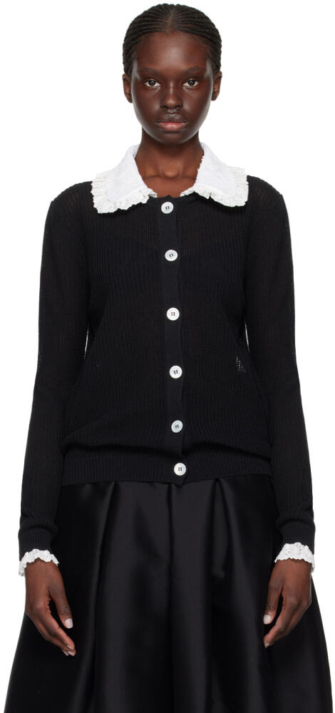 SHUSHU/TONG Black Ruffled Cardigan Cover