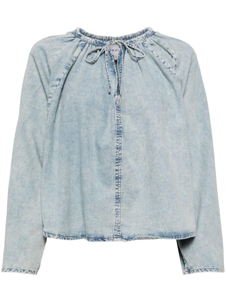 FRAME shirred denim blouse - Blue Cover