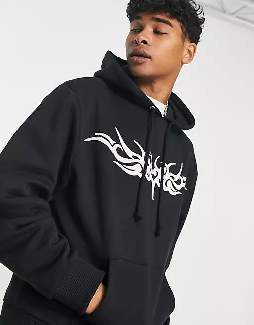 COLLUSION embroidered hoodie in black Cover