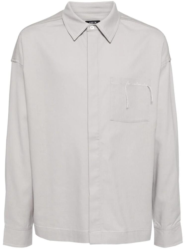 FIVE CM logo-embroidered panelled shirt - Grey Cover