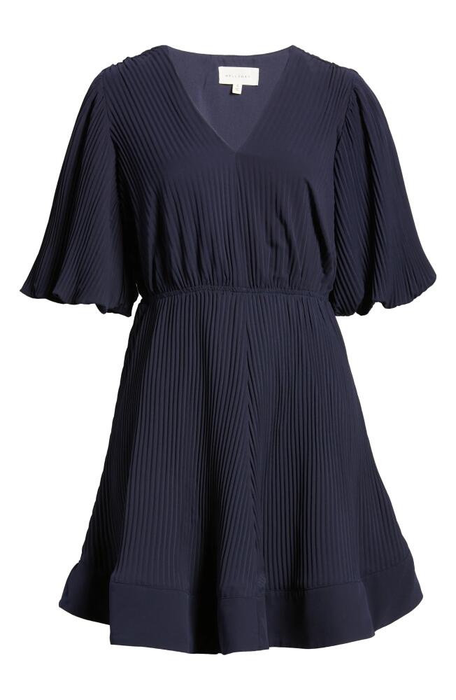 MELLODAY Pleated Flutter Sleeve Minidress in Navy Cover