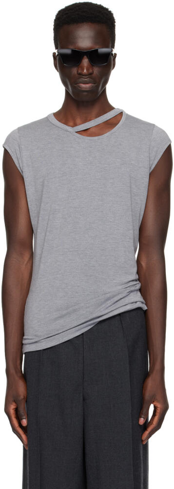 LGN Louis Gabriel Nouchi Gray Cutout T-Shirt Cover