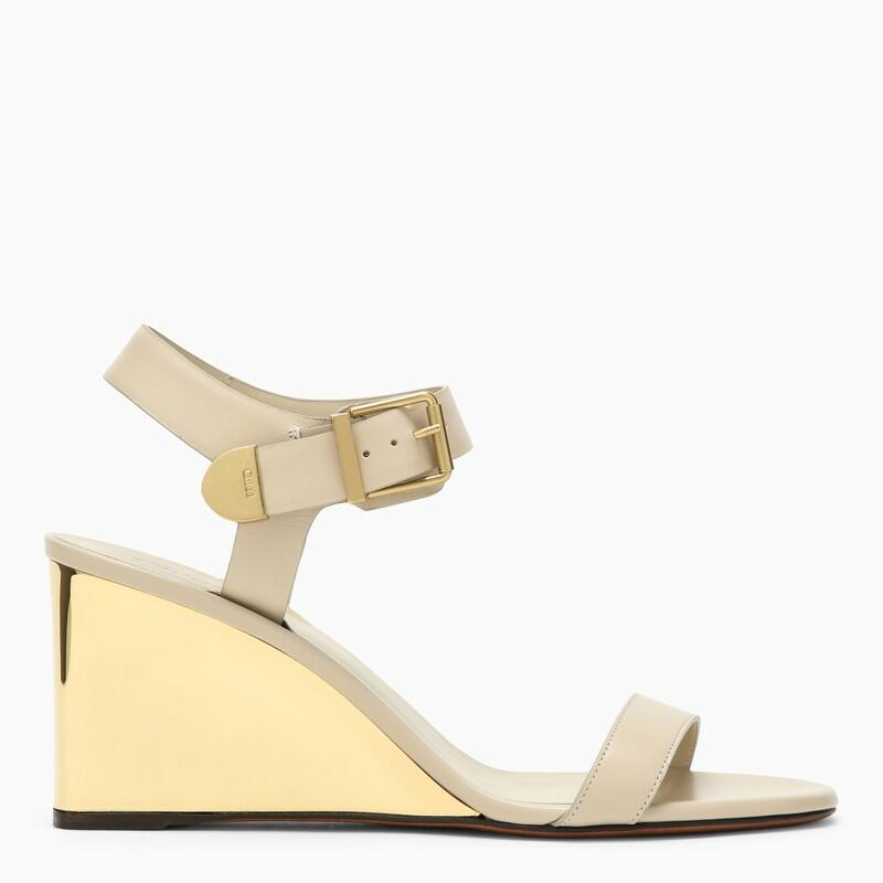 Chloé Rebecca pearl-coloured leather sandal Cover