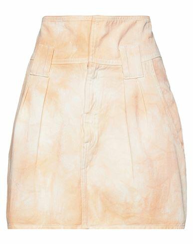 (+) People Woman Denim skirt Apricot Cotton Cover