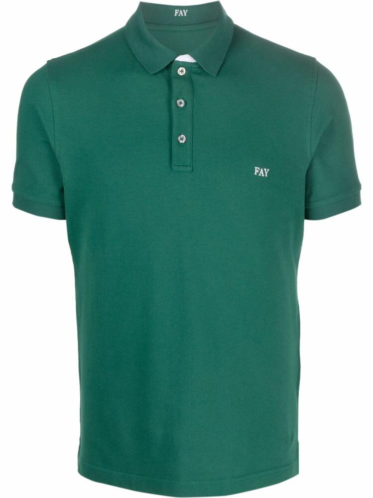 Fay embroidered-logo polo shirt - Green Cover