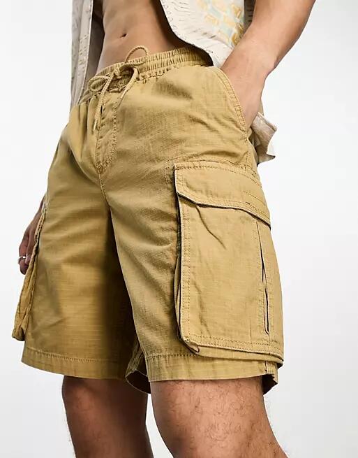 PacSun Marc longline cargo shorts in tan-Brown Cover