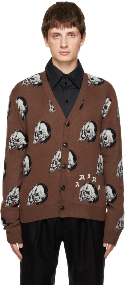 AMIRI Brown Wes Lang Edition Skull Cardigan Cover