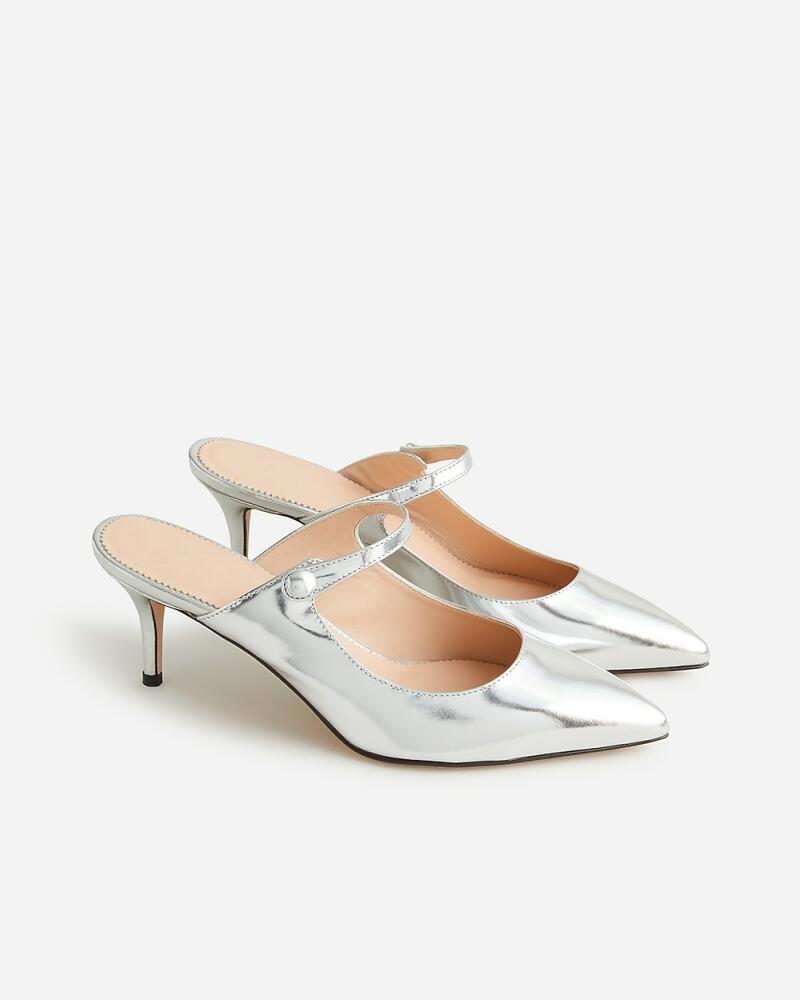 J.Crew Colette mule heels in Italian specchio leather Cover