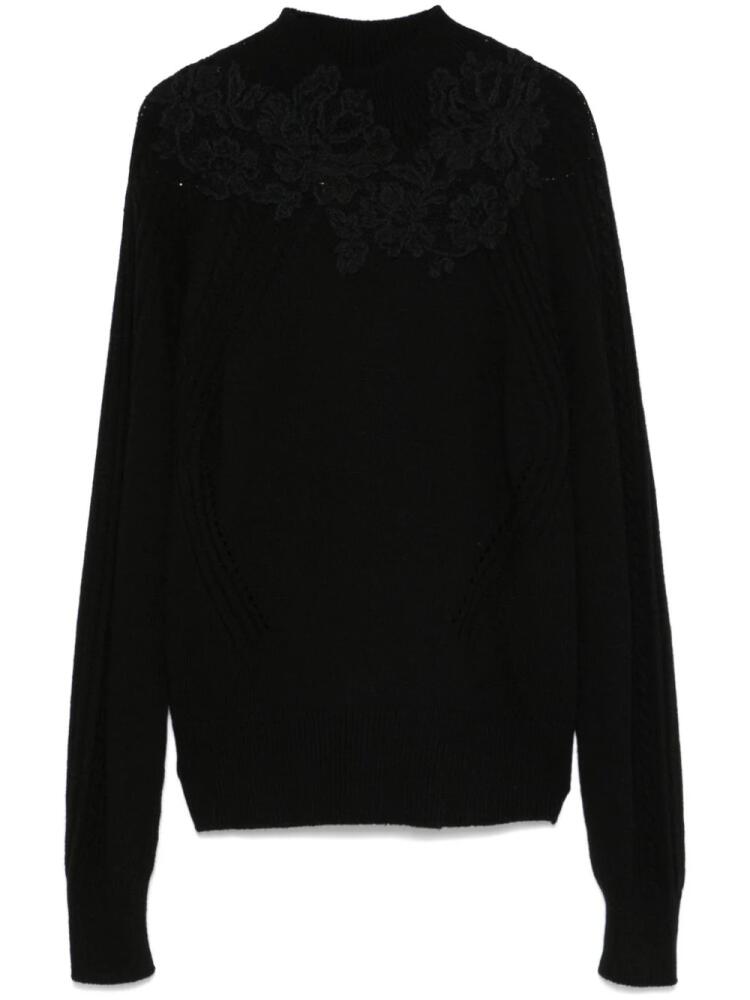 Ermanno Scervino lace-embroidered sweater - Black Cover