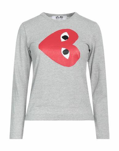 Comme Des Garçons Play Woman T-shirt Light grey Cotton Cover