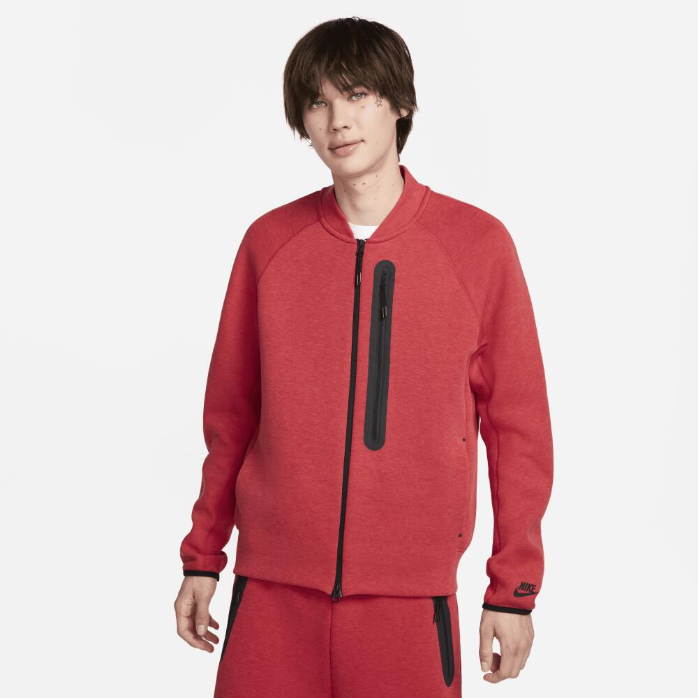 Men's Nike Sportswear Tech Fleece Bomber Jacket in Red Cover