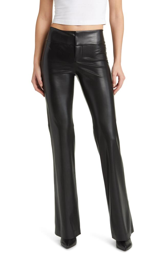 Alice + Olivia Faux Leather Flare Pants in Black Cover