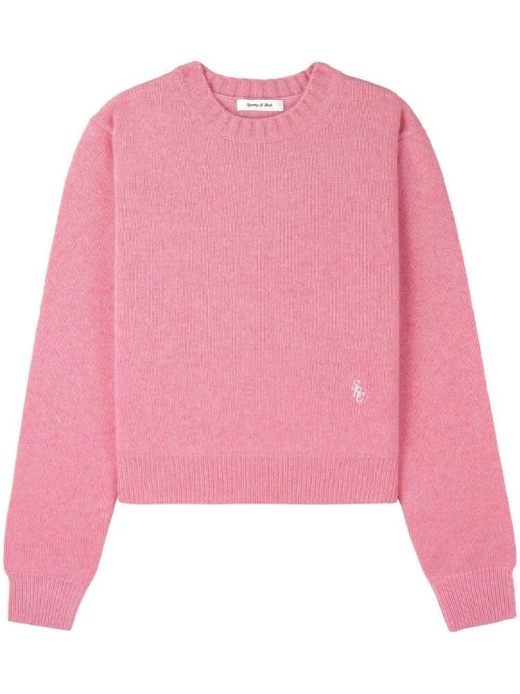 Sporty & Rich embroidered-logo cashmere jumper - Pink Cover