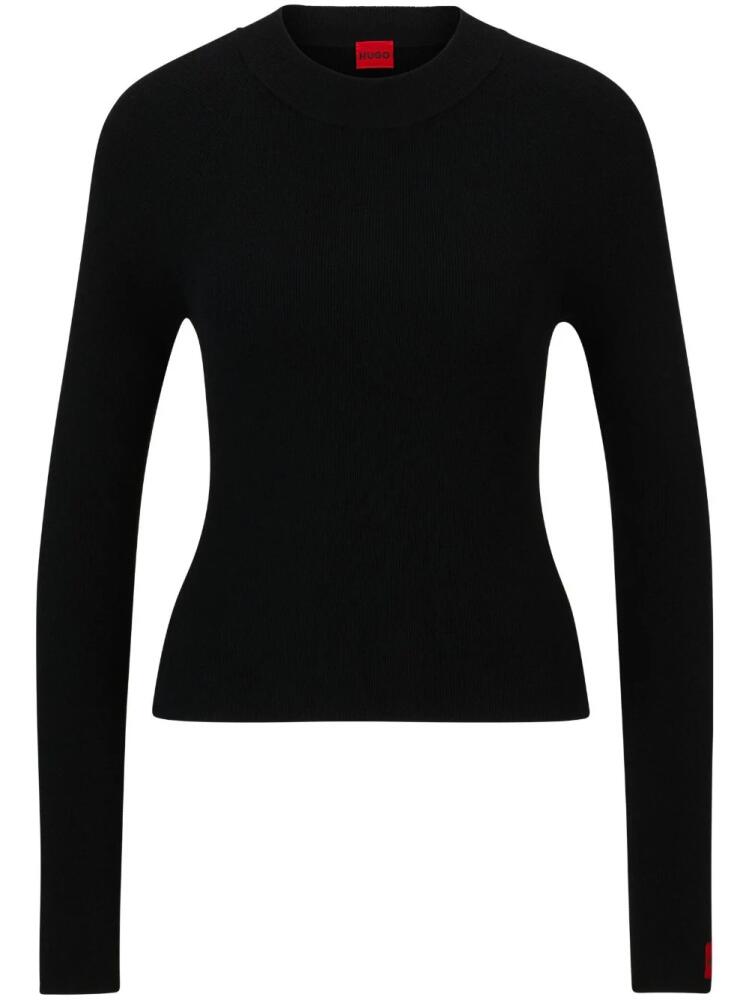 HUGO mock-neck ribbed jumper - Black Cover