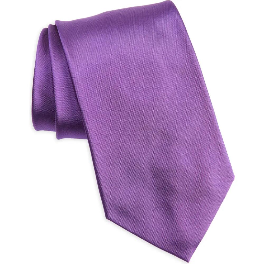 Ralph Lauren Purple Label Solid Silk Peau de Soie Tie in Violet Cover