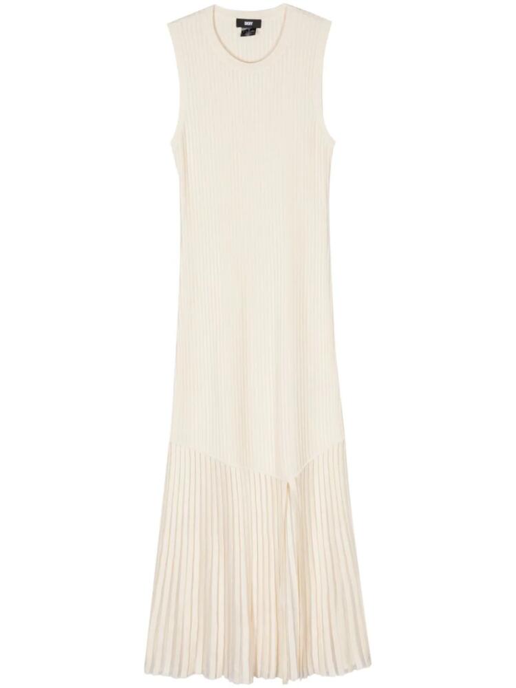 DKNY sleeveless ribbed-knit maxi dress - Neutrals Cover