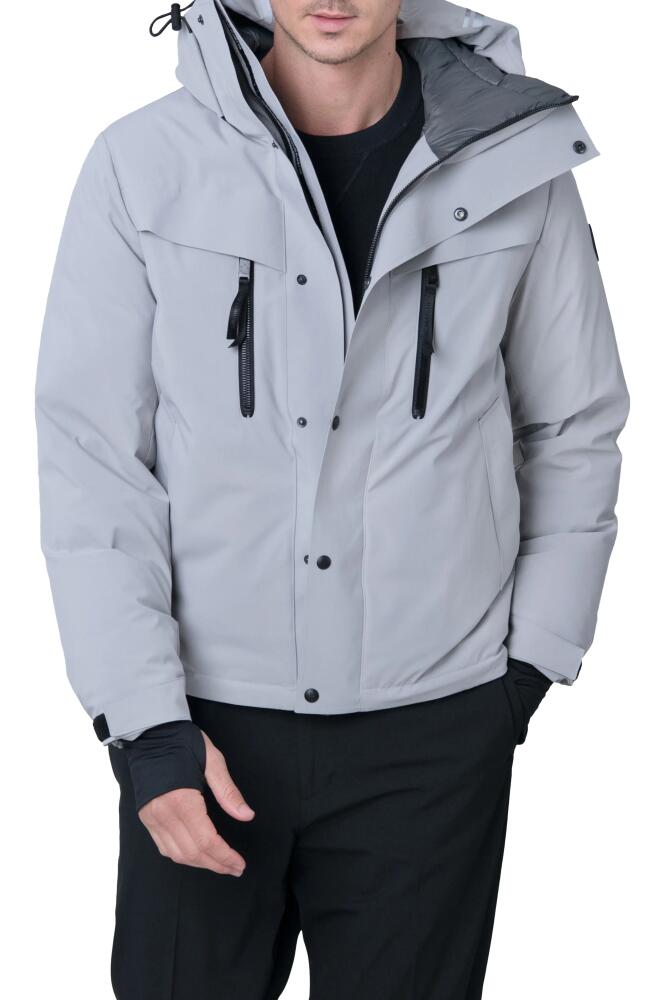 The Recycled Planet Company Norwalk Water Repellent Recycled Down Parka in Light Grey Cover