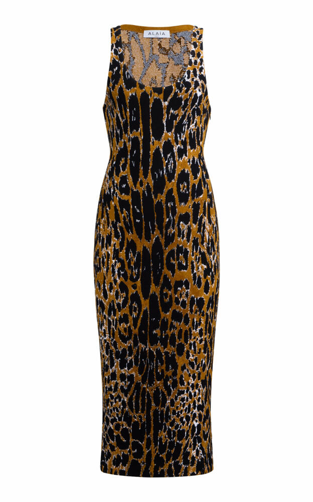 ALAA - Leopard-Print Knit Midi Tank Dress - Animal Cover