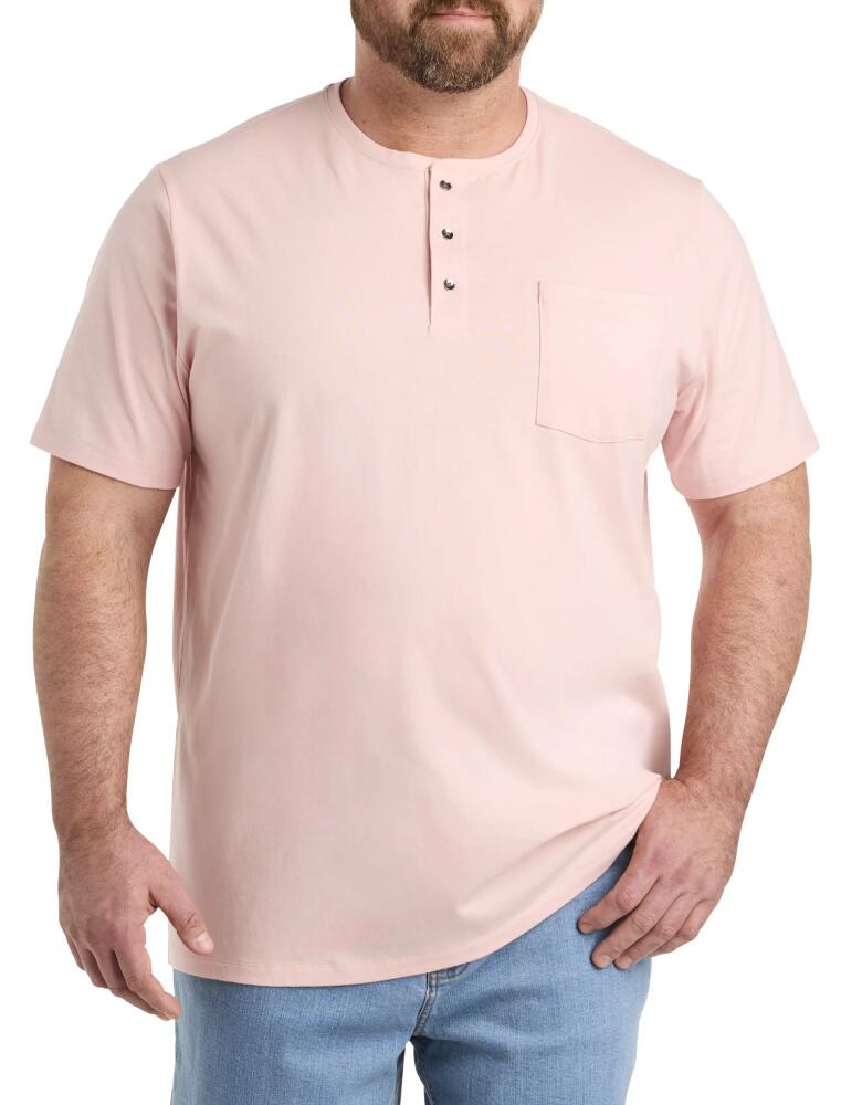 Harbor Bay by DXL Slub Henley Shirt in Silver Pink Cover