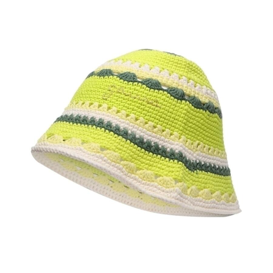 Ganni Ladies Tender Shoots Cotton Crochet Bucket Hat Cover