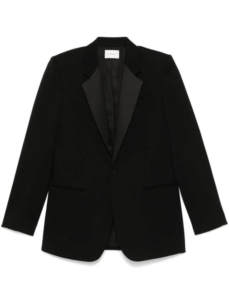 Saint Laurent grain de poudre tuxedo blazer - Black Cover