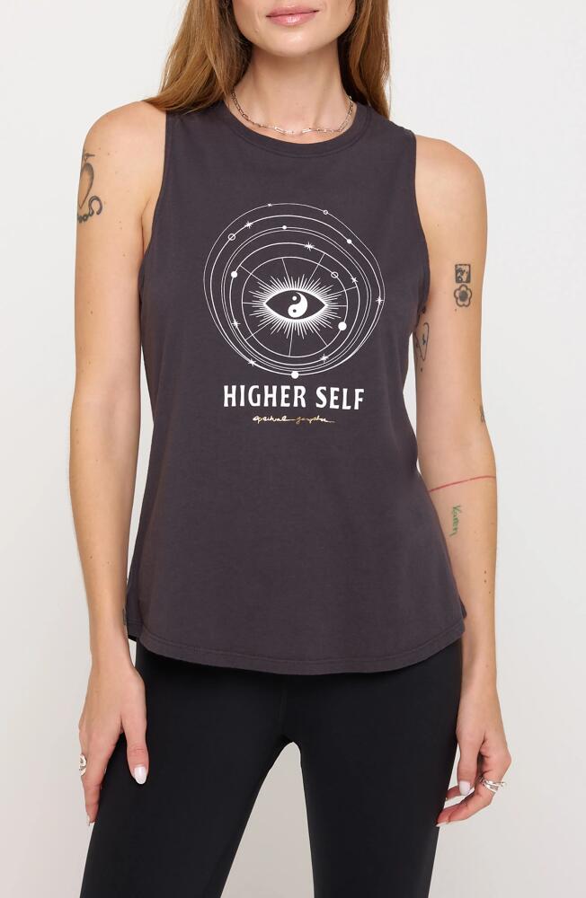 Spiritual Gangster Higher Self Jade Triblend Muscle Tank Top in Vintage Black Cover