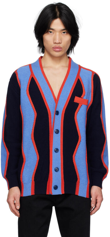 Kenzo Navy Kenzo Paris Wavy Stripe Cardigan Cover