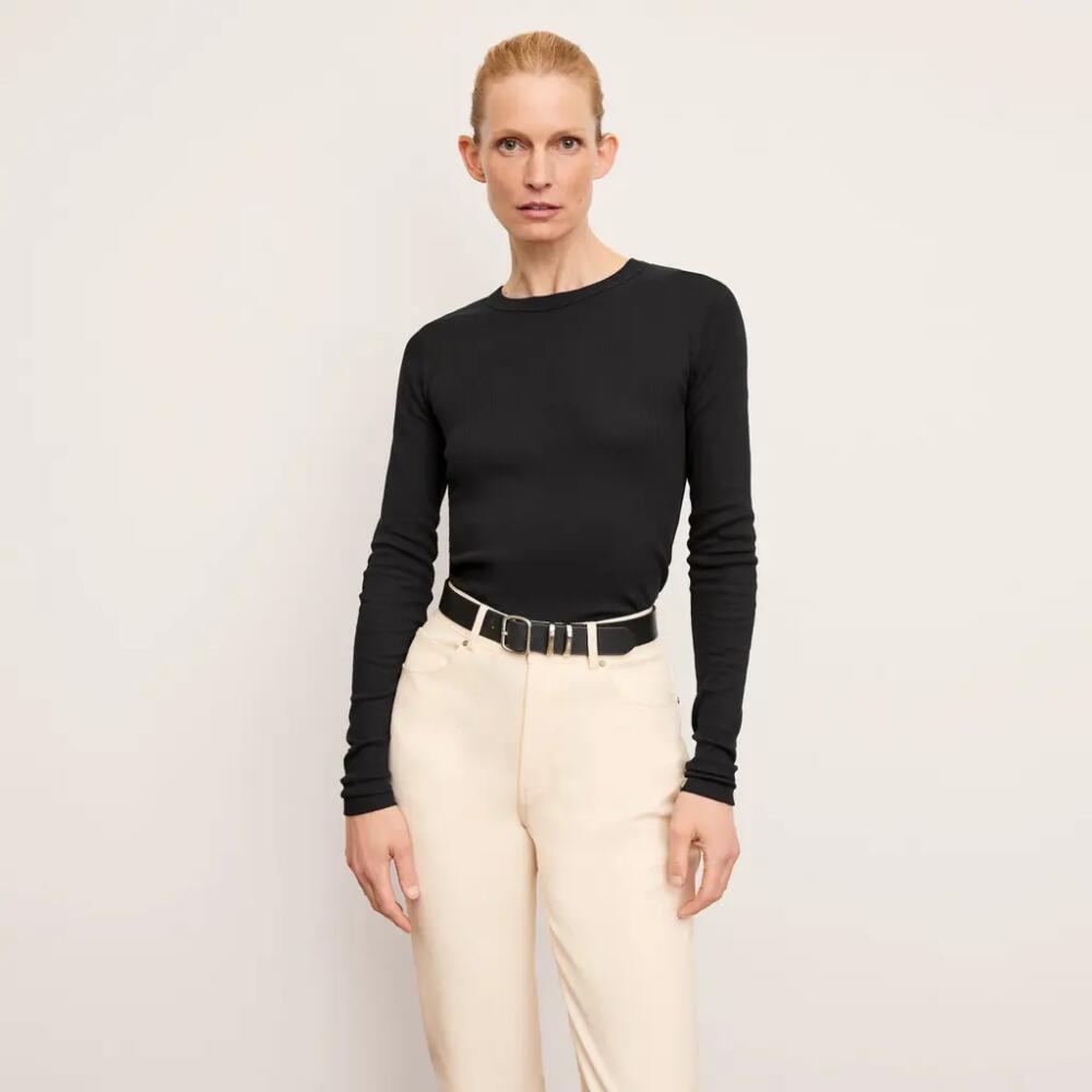 M.M.LaFleur Malley Top - Organic Ribbed Pima Cotton in Black Cover