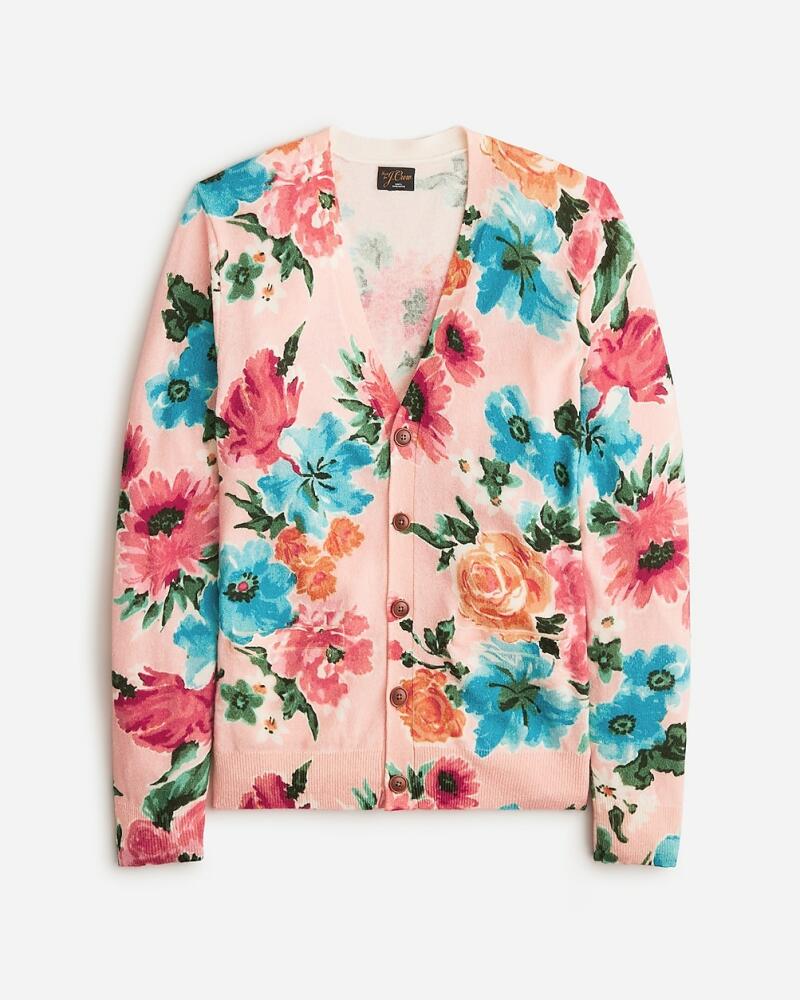 J.Crew Cashmere cardigan sweater in floral print Cover