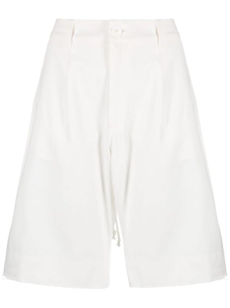 Vaquera lace-up cotton knee-length shorts - White Cover