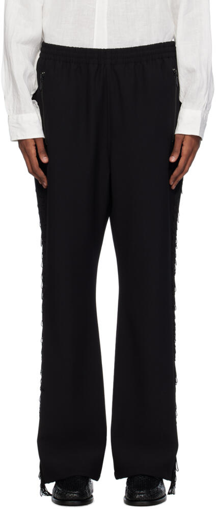 NEEDLES Black Fringed Track Pants Cover