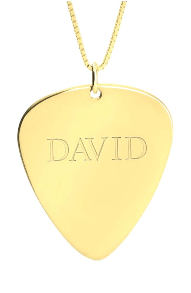 MELANIE MARIE Personalized Guitar Pick Pendant Necklace in Gold Plated Cover