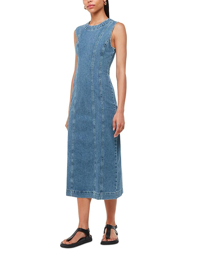 Whistles Sleeveless Denim Midi Dress Cover