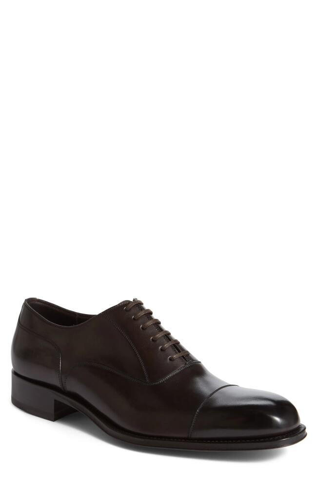 TOM FORD Gianni Cap Toe Oxford in Ebony Cover