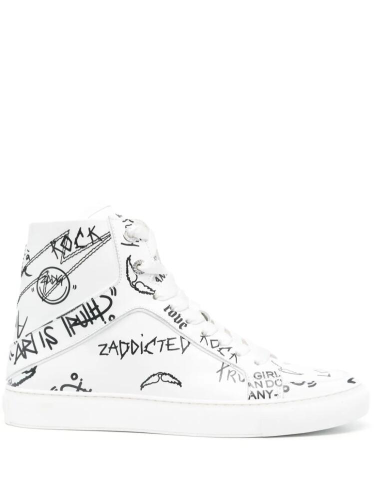 Zadig&Voltaire High Flash high-top leather sneakers - White Cover