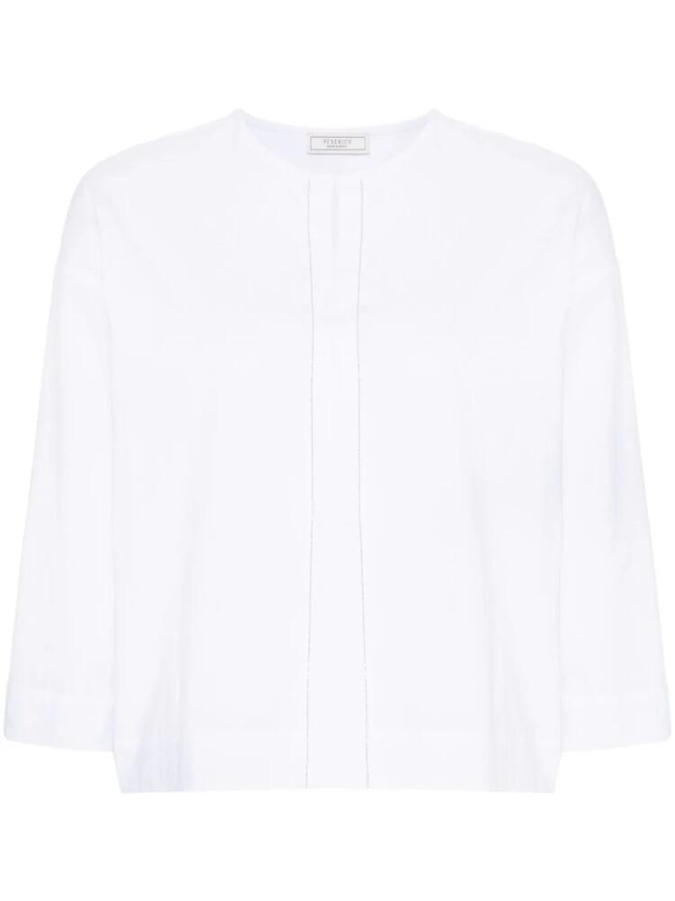 Peserico V-neck poplin blouse - White Cover