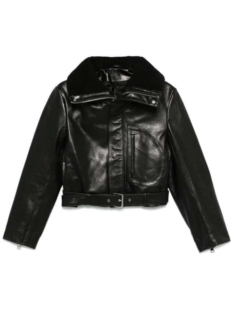 Victoria Beckham cropped biker jacket - Black Cover