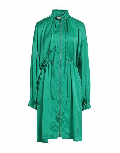 Twenty Easy By Kaos Woman Overcoat & Trench Coat Green Polyester Cover