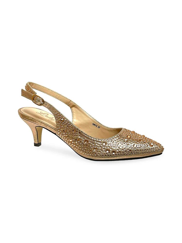 Ninety Union Women's Onyx Embellished Slingback Pumps - Champagne Cover