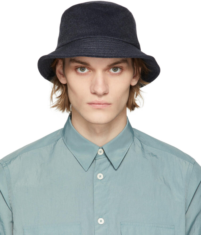 PS by Paul Smith Blue Wool Bucket Hat Cover