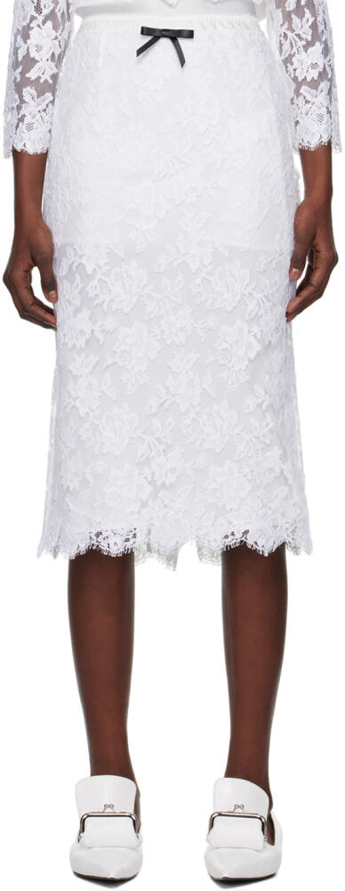 SHUSHU/TONG White Bow Midi Skirt Cover