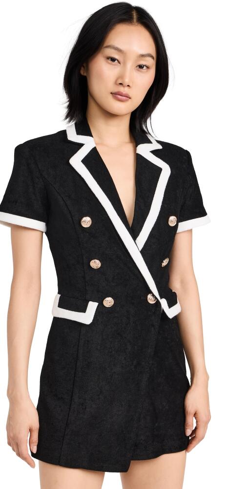 English Factory Terrycloth Blazer Romper Black/White Cover