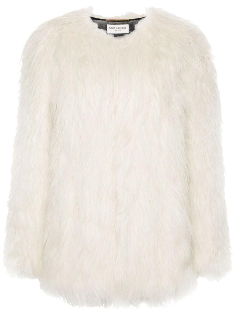 Saint Laurent faux-fur coat - White Cover