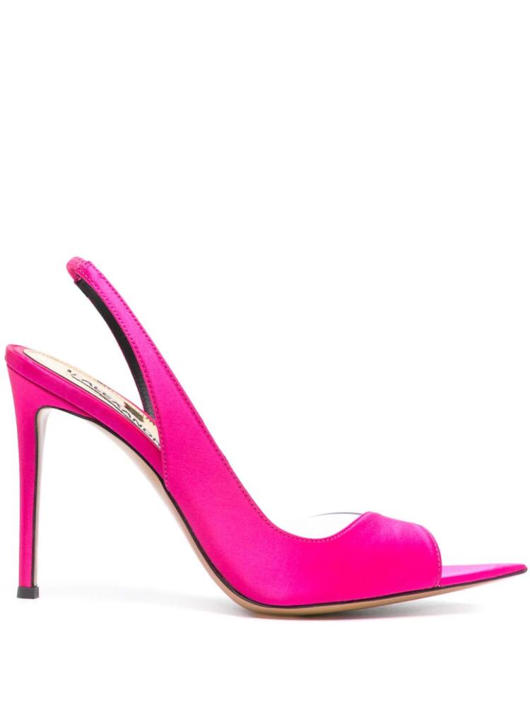 Alexandre Vauthier 105mm panelled satin sandals - Pink Cover