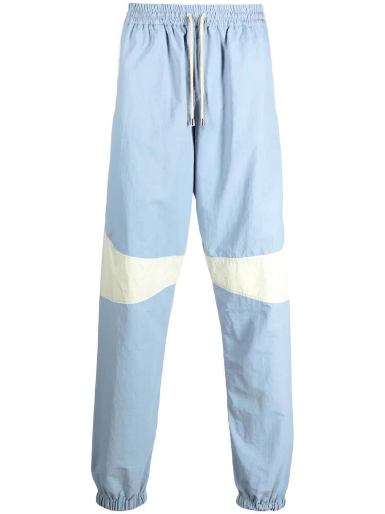 RANRA contrasting-panel drawstring track pant - Blue Cover