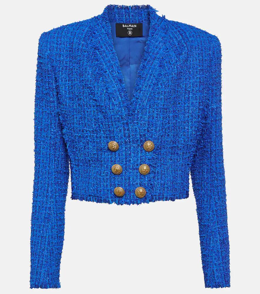 Balmain Cropped tweed blazer Cover