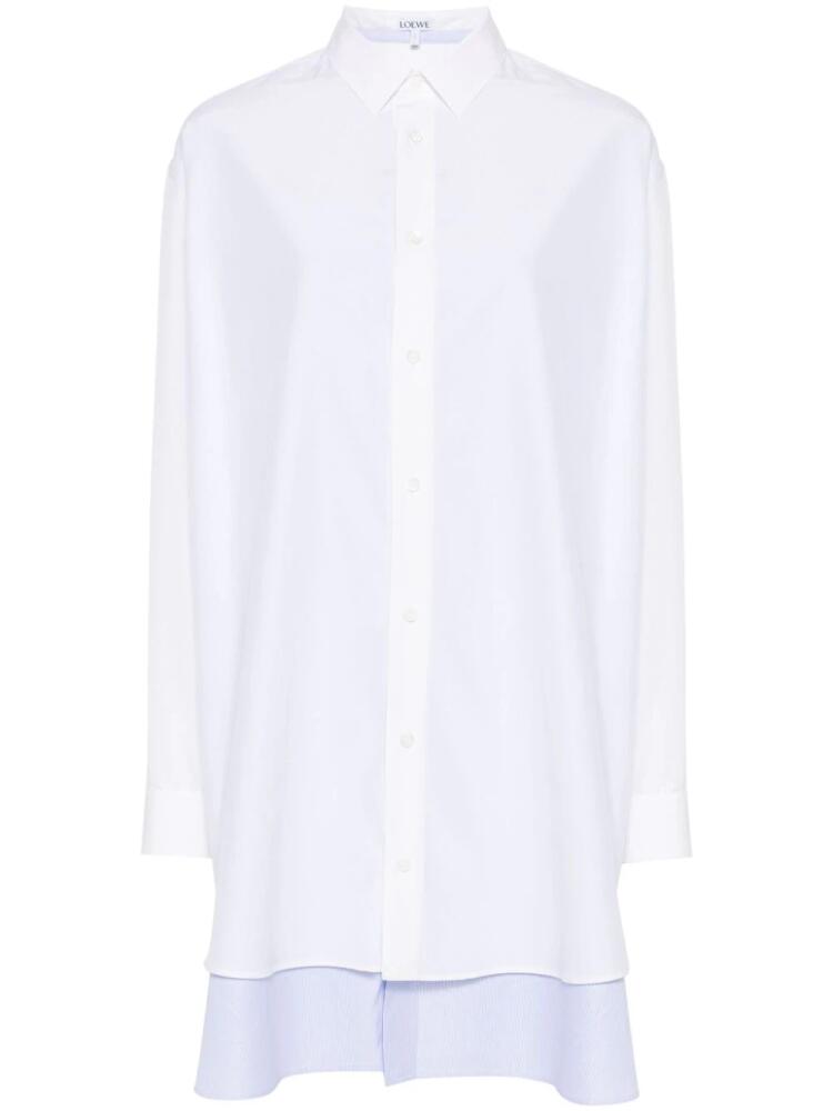 LOEWE layered poplin shirt dress - White Cover