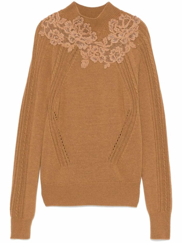 Ermanno Scervino floral-lace sweater - Brown Cover