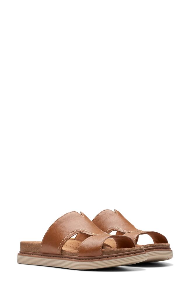 Clarks(r) Arwell Slide Sandal in Tan Leather Cover